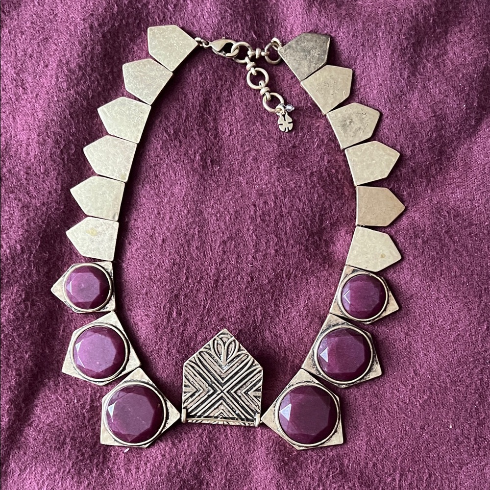 Lucky Brand Gold And Ruby Statement Necklace - image 4